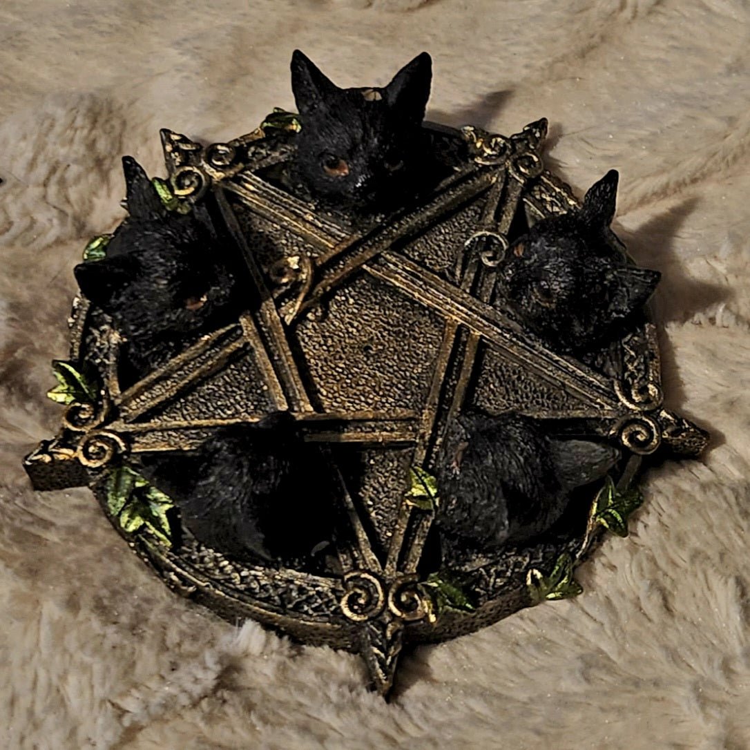 CAT PENTAGRAM INCENSE BURNER Woodland Witchcraft