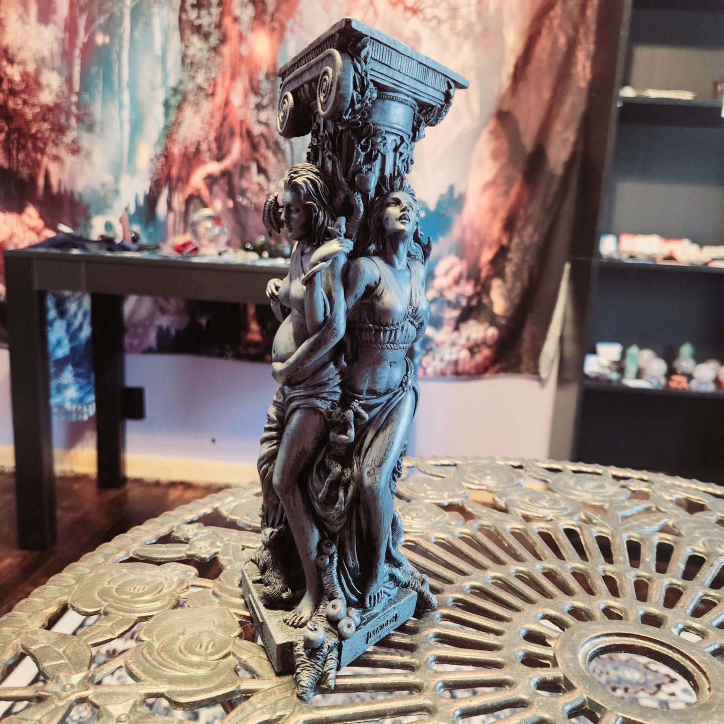 MAIDEN MOTHER CRONE Candle Holder Woodland Witchcraft