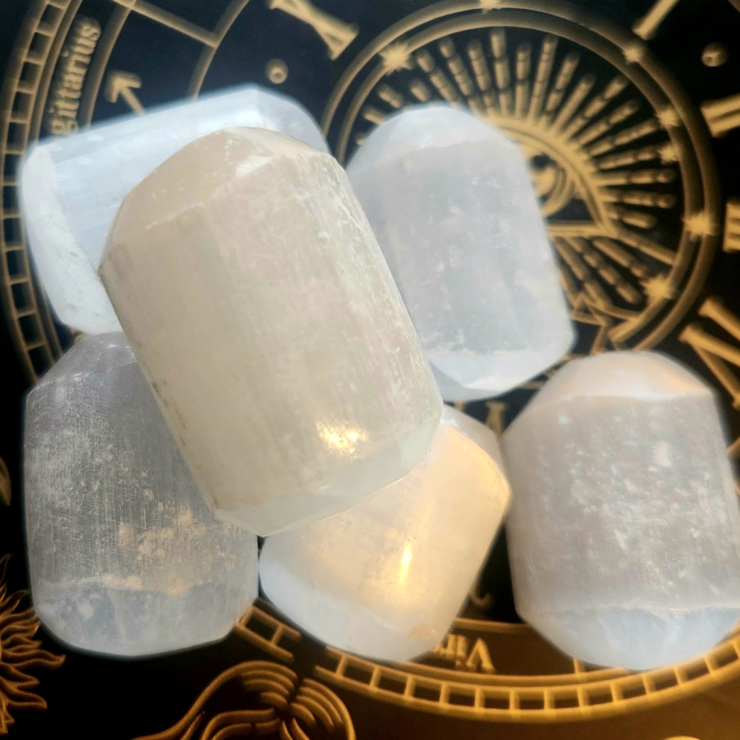 SELENITE TUMBLED GEMSTONE Woodland Witchcraft