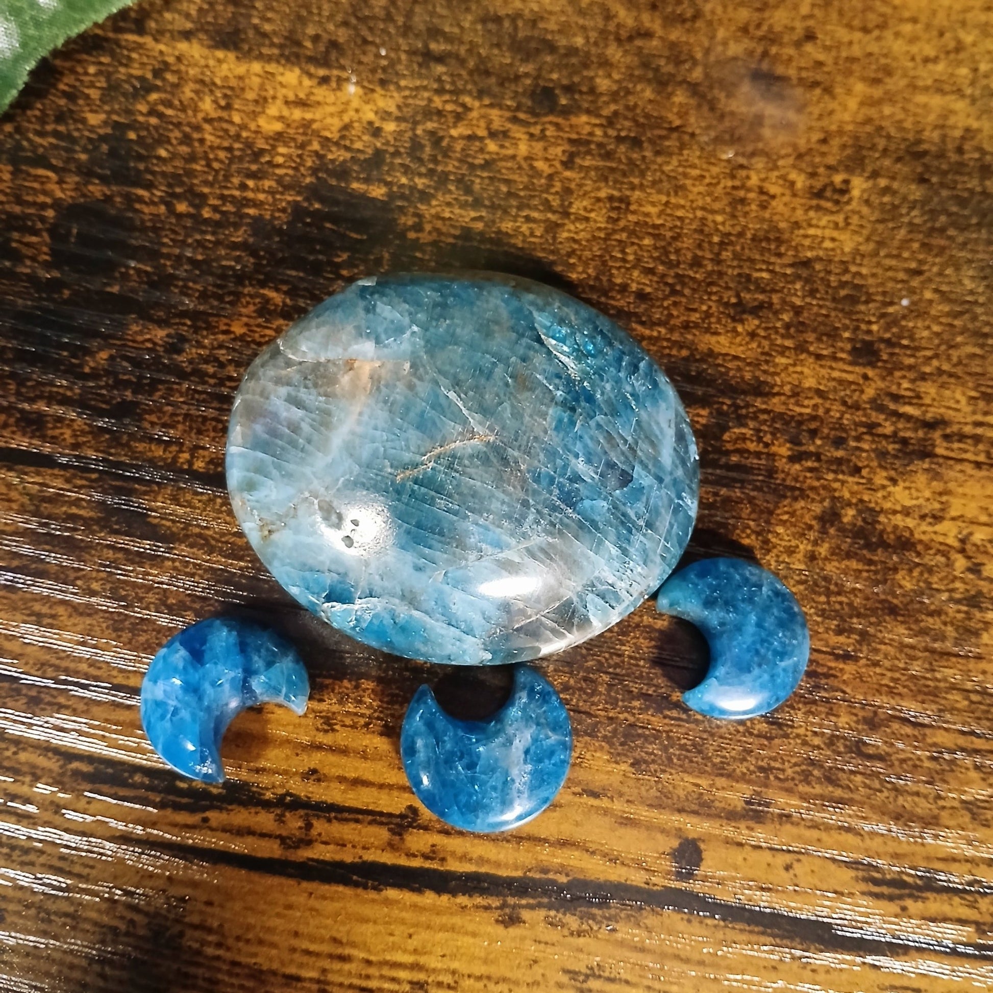 Blue Apatite Palm Stones Woodland Witchcraft
