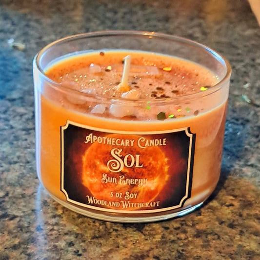 SOL Candle for Fiery Sun Energy Woodland Witchcraft