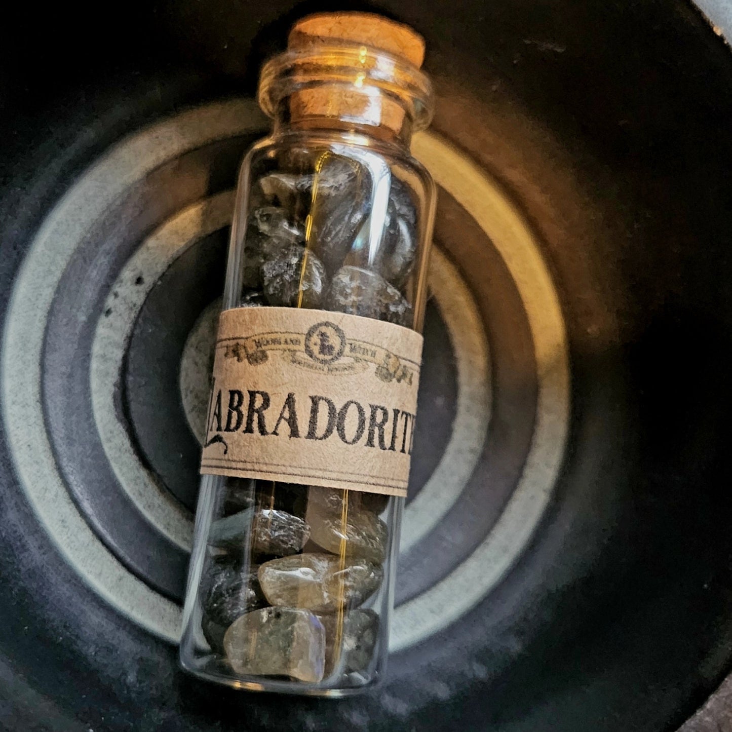 Labradorite Chips Bottle Woodland Witchcraft