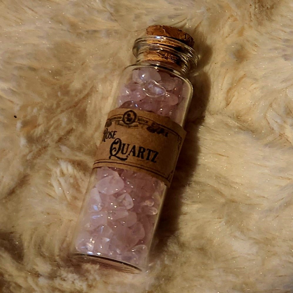 Rose Quartz Chips Bottle Woodland Witchcraft