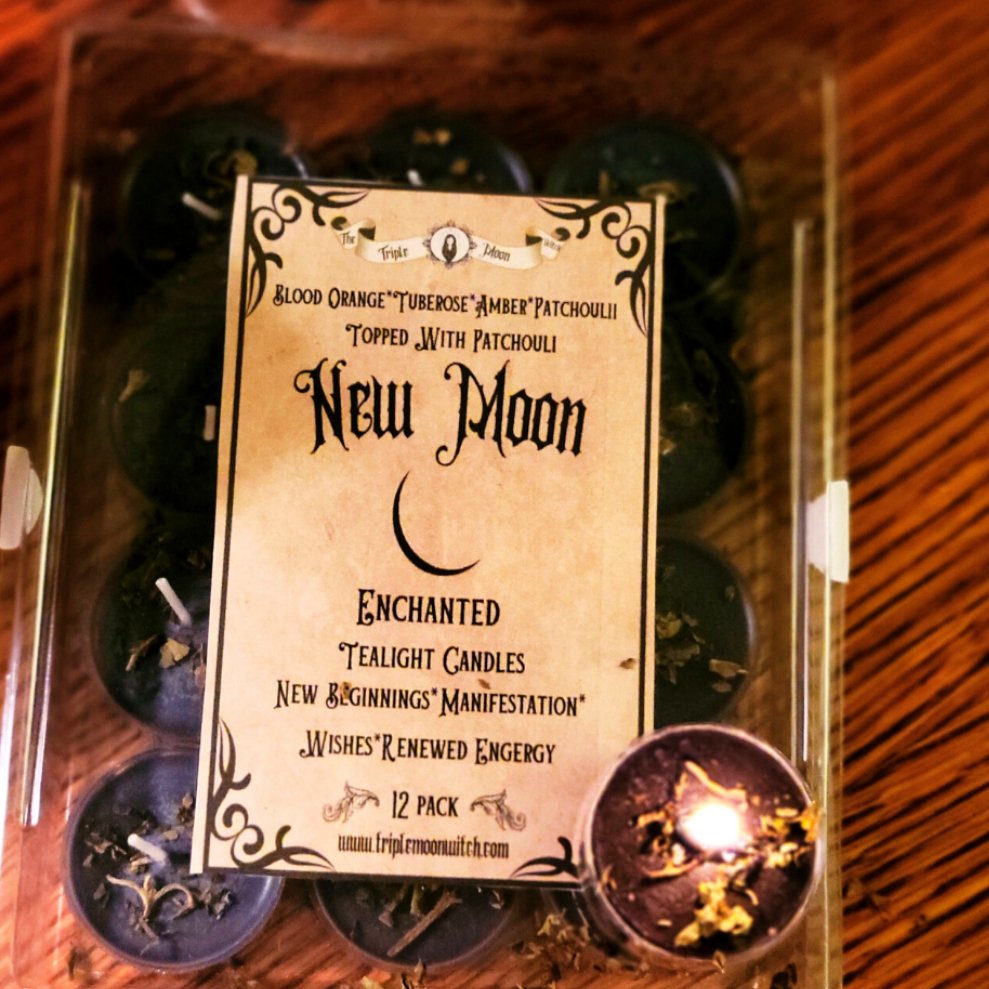 NEW MOON ENCHANTED TEALIGHT CANDLES Woodland Witchcraft