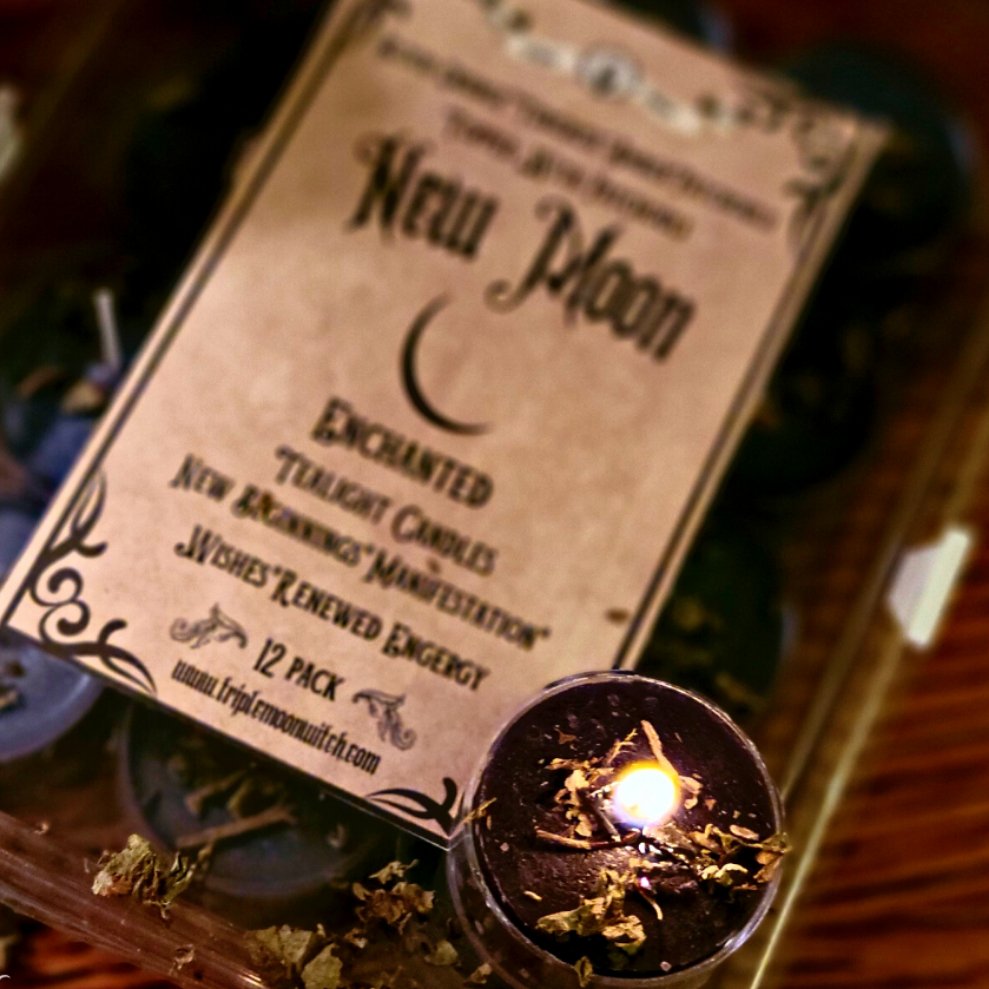 NEW MOON ENCHANTED TEALIGHT CANDLES Woodland Witchcraft